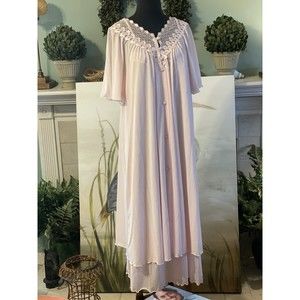 NWT Shadowline Pink Gown Robe Set Medium